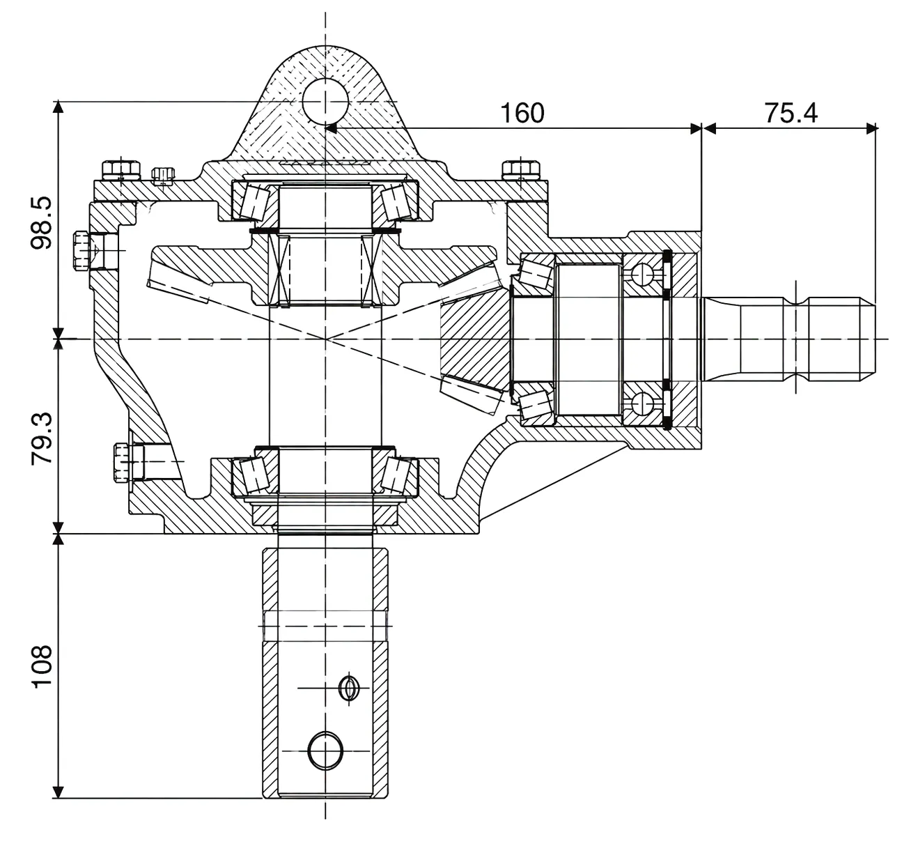 HC-01-724 Pit Digger Gearbox Technical Drawing
