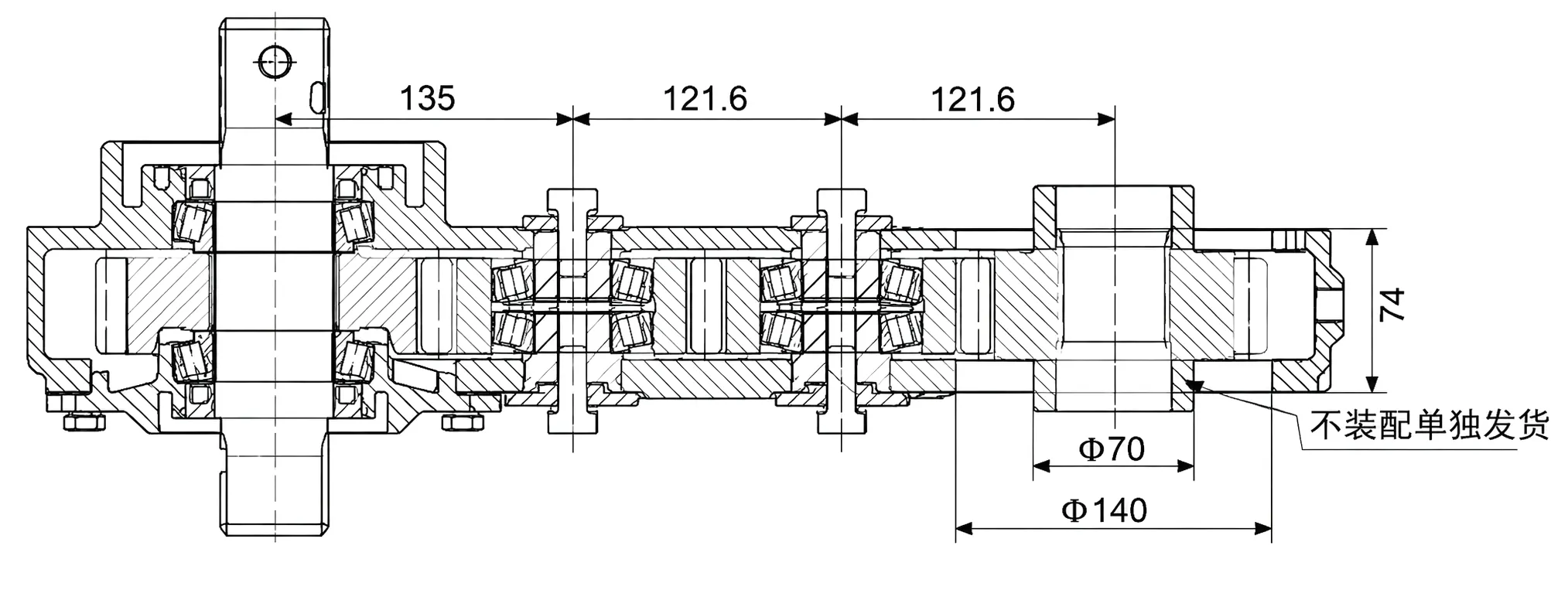 HC-1ZS-380 Lawn Mower Gearbox Technical Drawing