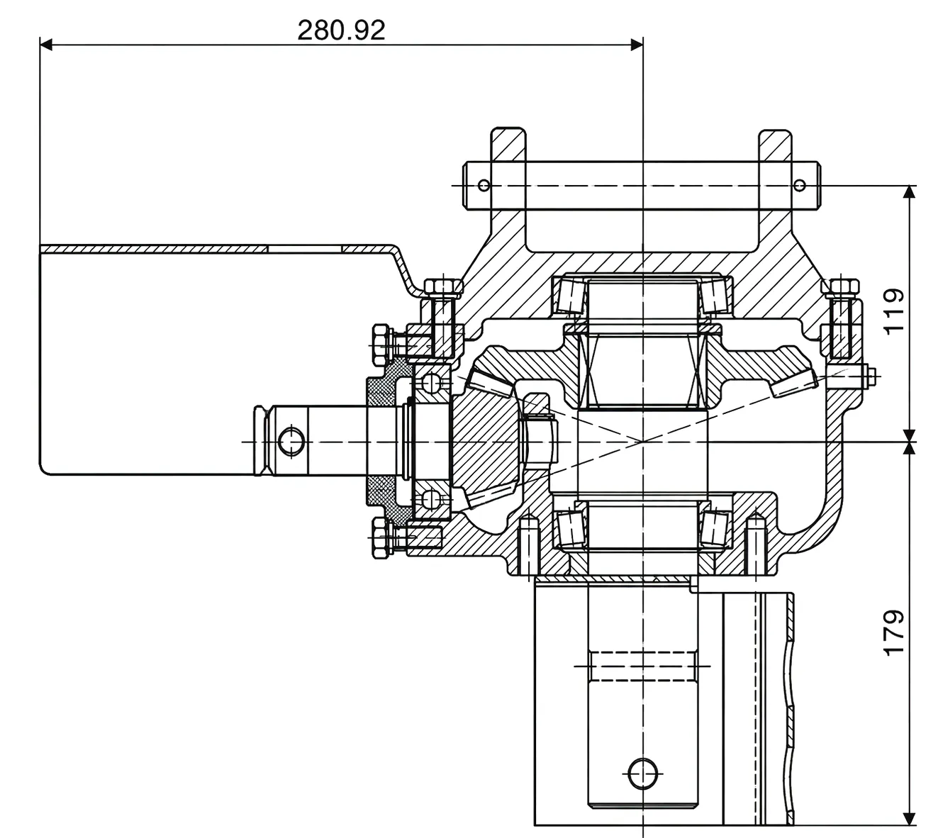 HC-650PHD Pit Digger Gearbox Technical Drawing