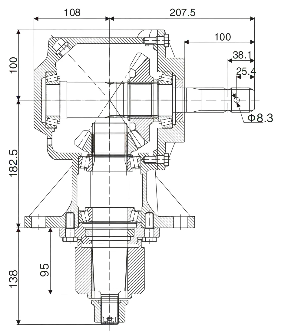 HC-966109 Agricultural Gearbox Technical Drawing