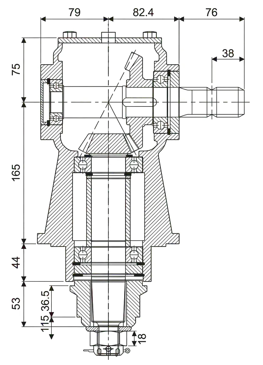 HC-LF205 Agricultural Gearbox Technical Drawing