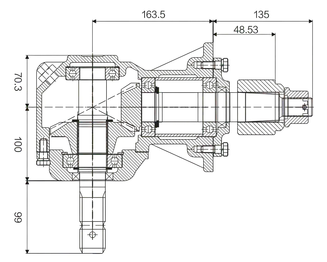 HC-RC31 Agricultural Gearbox technical drawing and dimensions