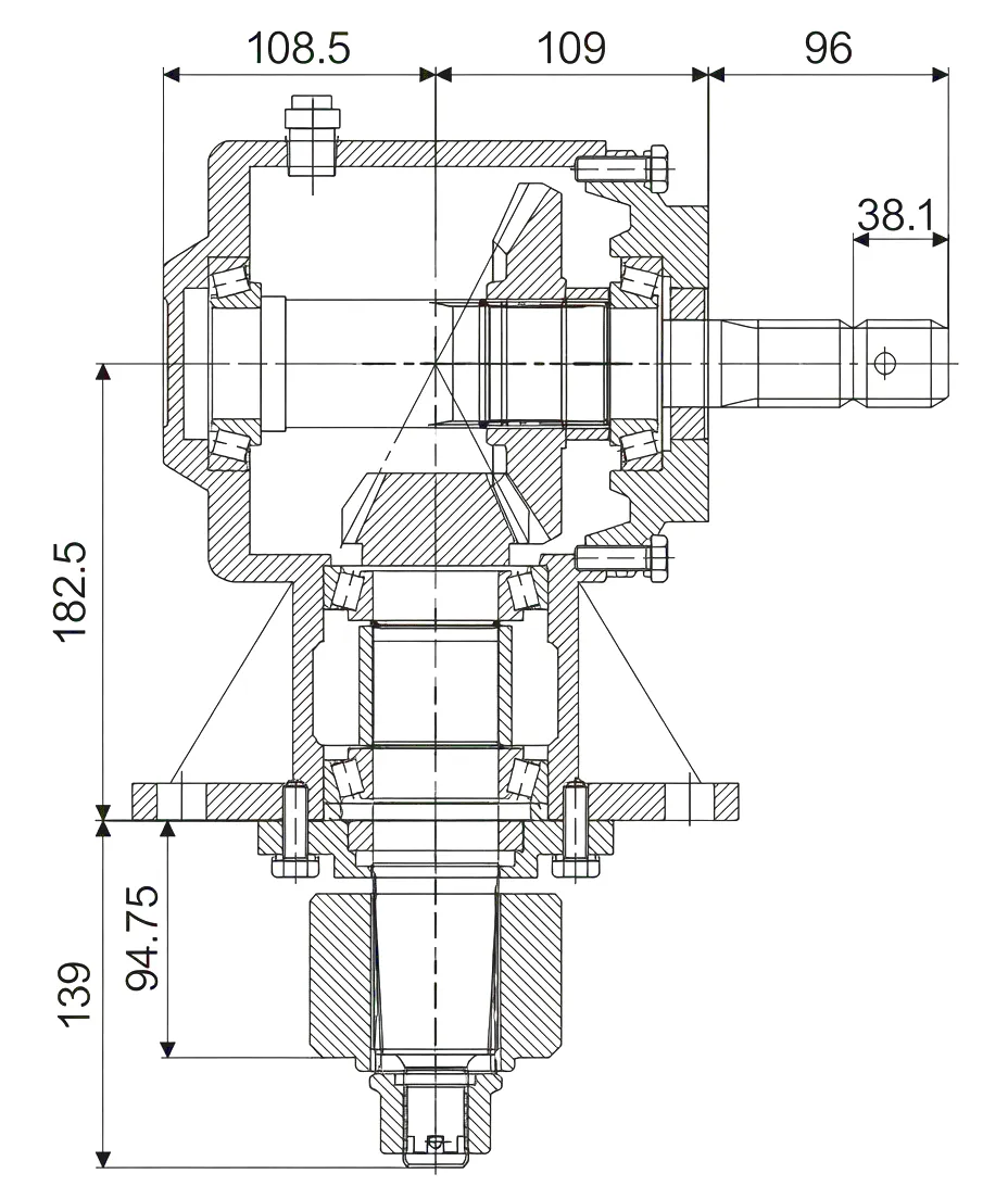 HC-RC61 Agricultural Gearbox technical drawing dimensions